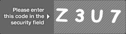 captcha code for visual authentication  letter Z number 3 letter U number 7
