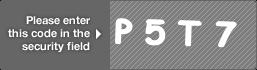 captcha code for visual authentication  letter P number 5 letter T number 7